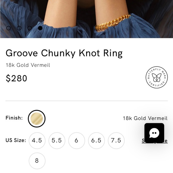Monica Vinader Groove Chunky Knot Ring Gold Vermeil size 6 - Picture 7 of 7